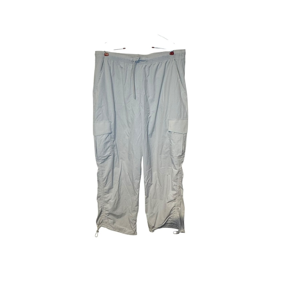 Gilly Hicks Women Pants Drawstring Waist Lighweight Cargo Mid-Rise Beige XL NWOT